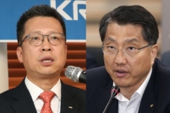정지원 한국거래소 이사장(왼쪽)과 진웅섭 전 금융감독원장.