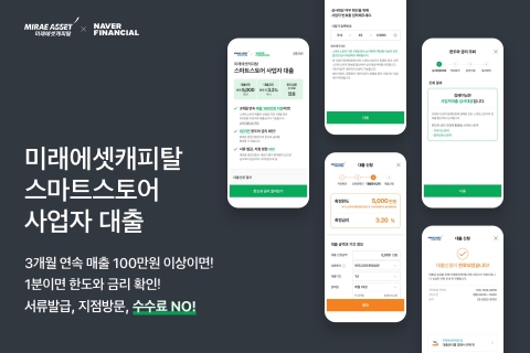 네이버파이낸셜, 미래에셋캐피탈과 소상공인 신용대출 상품 출시