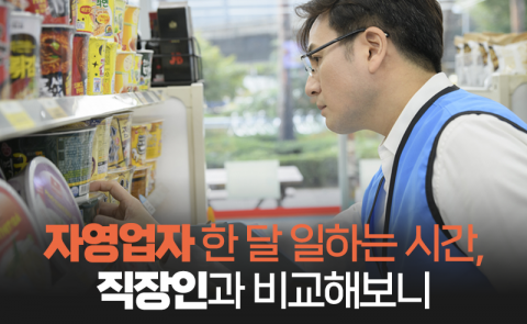 자영업자 한 달 일하는 시간, 직장인과 비교해보니