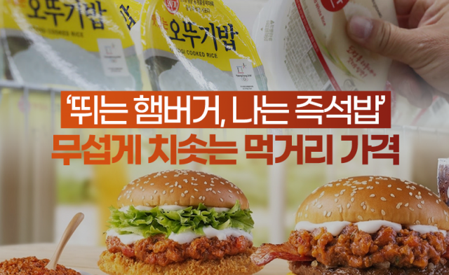 ‘뛰는 햄버거, 나는 즉석밥’ 무섭게 치솟는 먹거리 가격