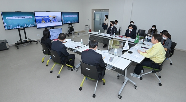 대구시는 26일, 자매결연을 맺은 대만 타이베이시와 영상회의를 개최했다.(사진제공=대구시)