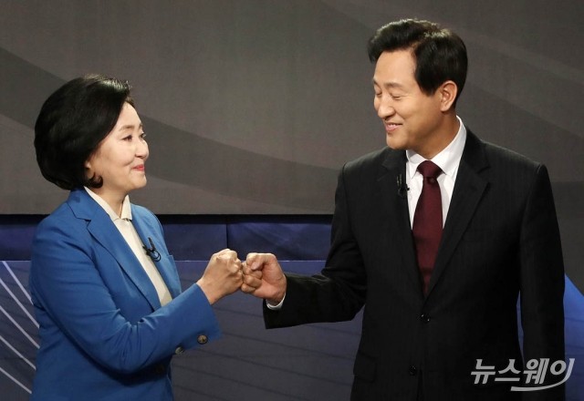 박영선 “내곡동 거짓말” vs 오세훈 “존재 자체가 거짓말”