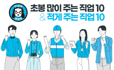 초봉 많이 주는 직업 10 & 적게 주는 직업 10