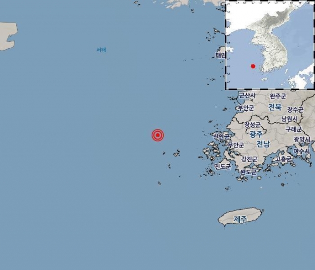 전남 신안 흑산도 북서쪽서 규모 3.7 지진···기상청 “피해 없을 듯”