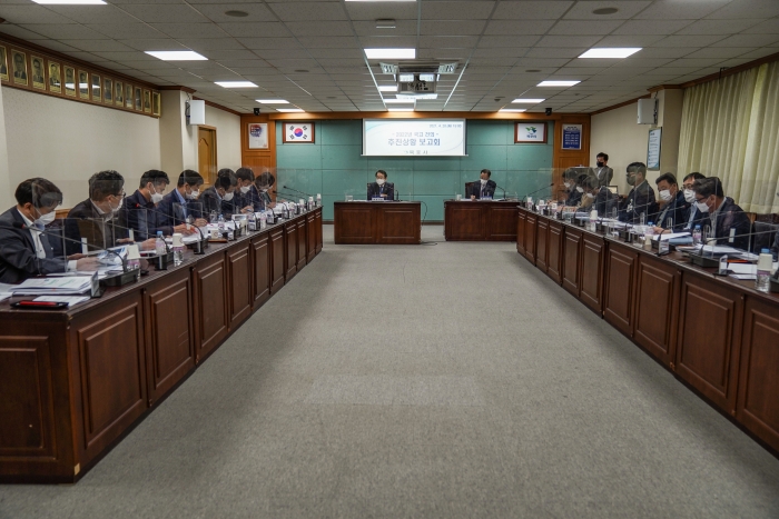 목포시가 20일 ‘2022년 국고 건의 추진상황 보고회’를 개최하고 있다.
