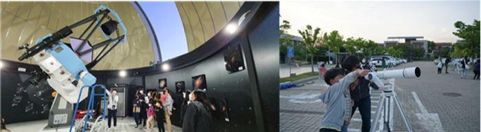 (좌)국립광주과학관 별빛천문대 1.2M 주망원경 천체관측, 밤하늘 관측대장(우)