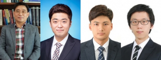 (왼쪽부터) 인하대 최진섭 교수, 김문수 박사과정생, 하재윤 박사과정생, 김용태 박사