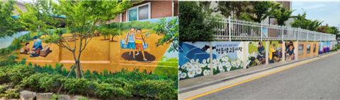정읍시 시기동 주민센터 주변 담장, 향기 담은 벽화로 새 단장