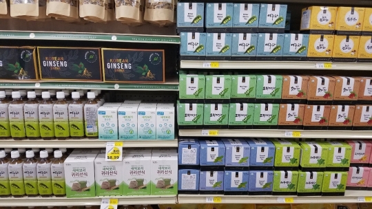 미국 남대문마켓에 입점한 ‘쌀귀리 선식’ 진열 모습