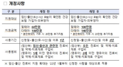 내년부터 한자녀 임신·출산 지원금 100만원···쌍둥이면 140만원