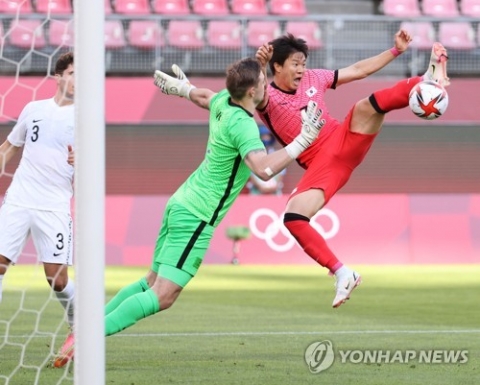 도쿄올림픽 한국 남자 축구 뉴질랜드전 0-0 전반 마무리