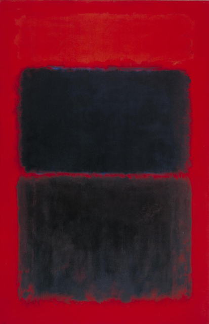 검정 위 빨강, 미국 화가 마크 로스코 (1903–1970) 유화, 1957, 230.6cm × 152.7cm × 3.8 cm 런던 테이트 모던 미술관