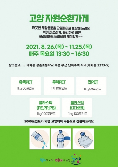 고양시, 플라스틱 분리배출하면 지역화폐로 바꿔준다