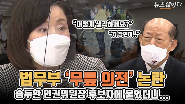 법무부 ‘무릎 의전’ 논란···송두환 인권위원장 후보에게 물었더니...
