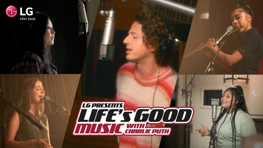 LG전자는 세계적인 싱어송라이터 찰리 푸스(Charlie Puth)가 참여한 ‘2021 라이프 이즈 굿(Life’s Good) 캠페인’ 뮤직 프로젝트 최종 음원을 글로벌 유튜브 채널을 통해 공개했다. 사진=LG전자