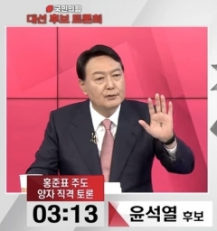 “토론회 때마다 지지자가 써줘”···윤석열 손바닥 ‘王자’ 논란