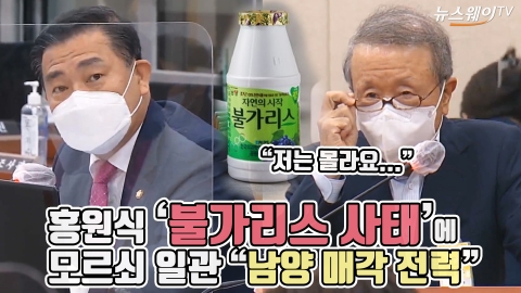 홍원식 ‘불가리스 사태’에 모르쇠 일관 “남양 매각 전력”
