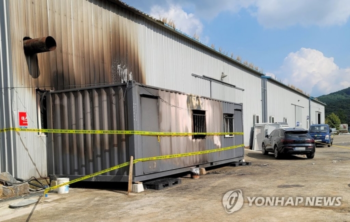 충남 청양서 컨테이너 사무실 화재···3명 사망·1명 심정지. 사진=연합뉴스