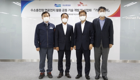 SK-두산 ‘수소동맹’···수소충전형 연료전지 활용 기술 개발