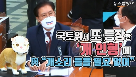 국토위서 또 등장한 ‘개 인형’에 與 “개소리 들을 필요 없어”
