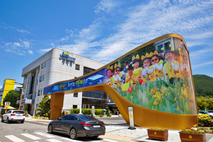 옐로우시티 장성 군청 전경_미디어파사드