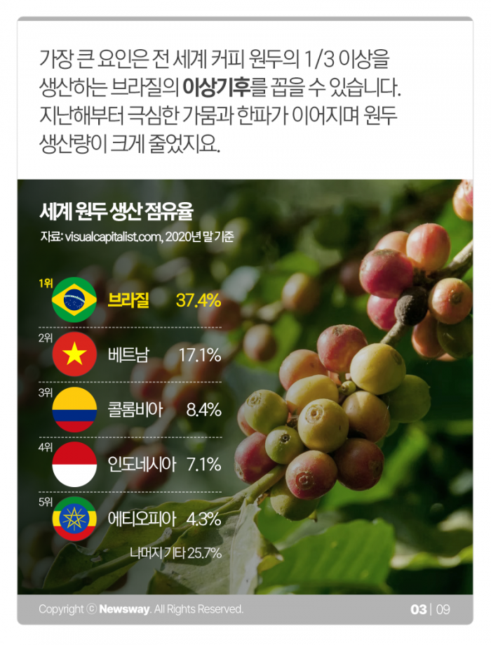 전국 ‘얼죽아’ 긴장시키는 원두 가격 상승 원인은? 기사의 사진