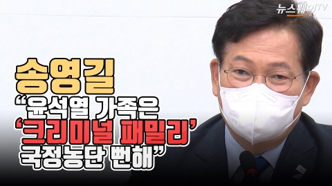 송영길 “윤석열 가족은 ‘크리미널 패밀리’···국정농단 뻔해”