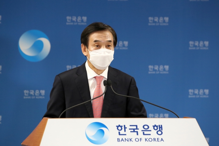 이주열 한국은행 총재가 서울 중구 한국은행에서 열린 통화정책방향 기자간담회에서 발언하고 있다. 사진=한국은행 제공
