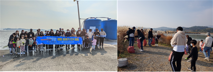 순천대, ‘광양만권 대학발전협의회’와 해양 쓰레기 수거 봉사활동 모습