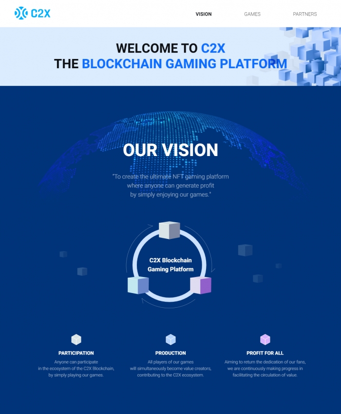 컴투스홀딩스, 블록체인 플랫폼 C2X 티징 사이트 오픈 기사의 사진