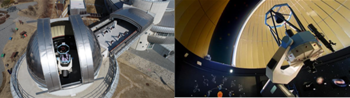 (좌)국립광주과학관 별빛천문대 (우)별빛천문대 1.2M 반사망원경