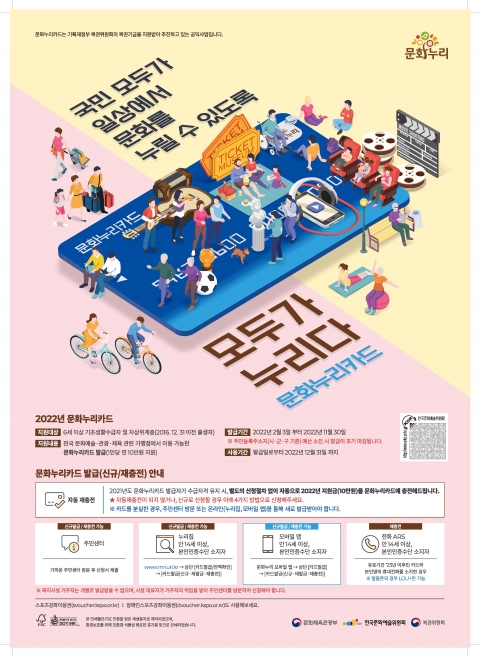 광주문화재단, 올해 문화누리카드 지원 대상자 더 늘린다