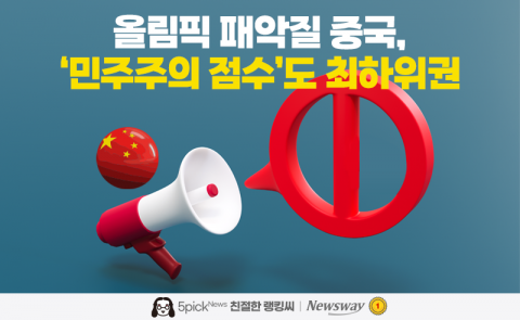 올림픽 패악질 중국, '민주주의 점수'도 세계 최하위권···우리나라는?