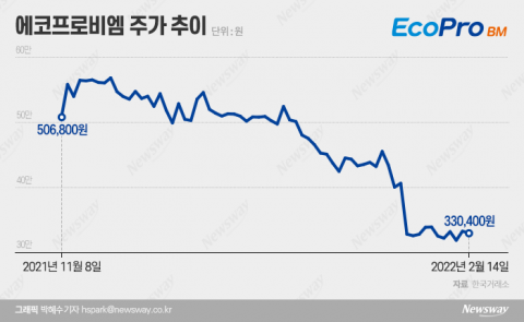 '시총 톱 1일천하' 에코프로비엠의 추락···바닥이 안 보인다