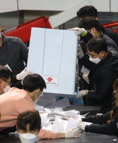  개표율 42%···이재명 48.6%, 윤석열 48.03% '초접전'