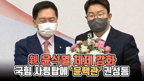親 윤석열 체제 강화···국힘 사령탑에 '윤핵관' 권성동