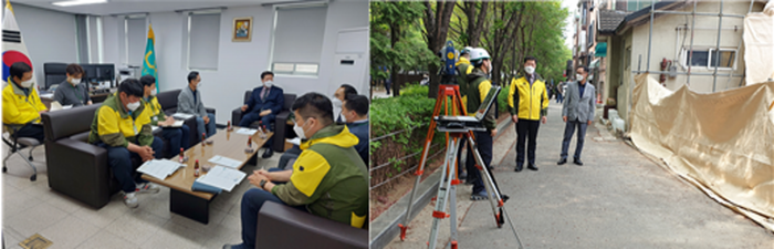 LX한국국토정보공사 최규명 부사장이 4월 21일 서울 LX마포용산지사에서 직원들과 청렴·윤리 현장소통을 갖고 있다.