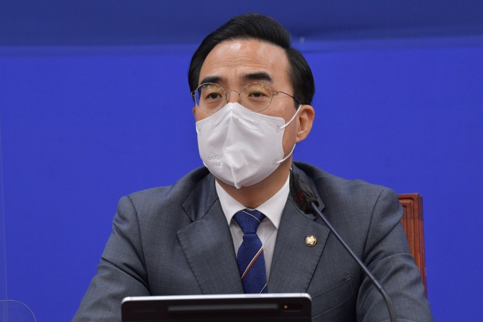 더불어민주당 박홍근 원내대표가 28일 국회에서 열린 정책조정회의에서 발언하고 있다. 사진=국회사진취재단