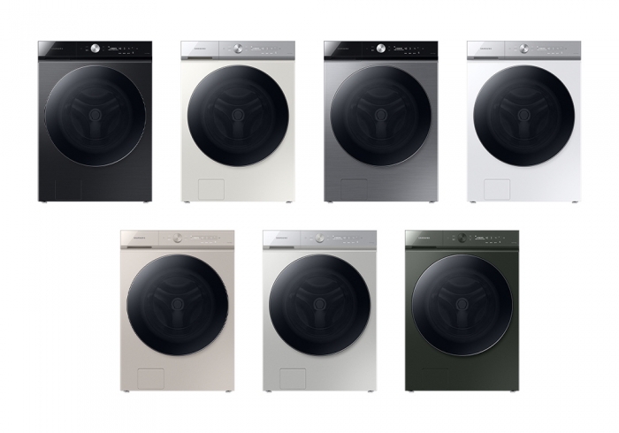 국내 최대 25Kg 용량의 삼성 '비스포크 그랑데 세탁기 AI' 7종 제품 이미지. 사진=삼성전자 제공