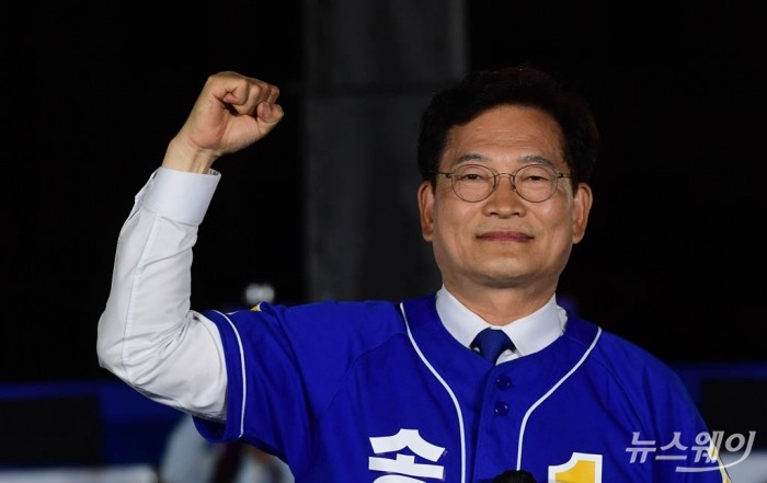 용산역광장 더불어민주당 송영길 서울시장 후보 집중유세. 사진=국회사진취재단