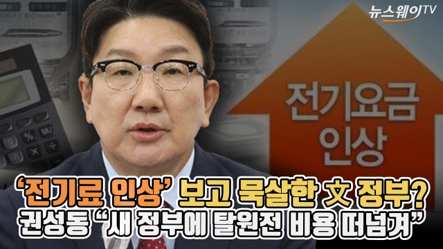 '전기료 인상' 보고 묵살한 文 정부?···권성동 "새 정부에 탈원전 비용 떠넘겨"