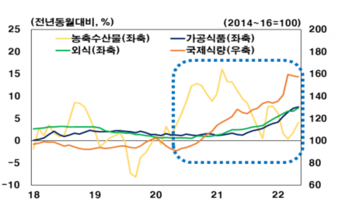 국제식량가격 상승의 국내물가 파급. 사진=한국은행 제공