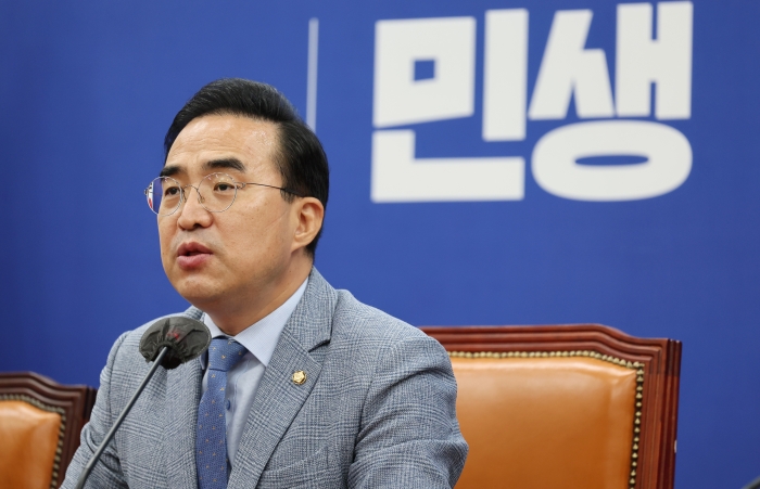 더불어민주당 박홍근 원내대표가 23일 오전 국회에서 열린 정책조정회의에서 발언하고 있다. 사진=국회사진취재단