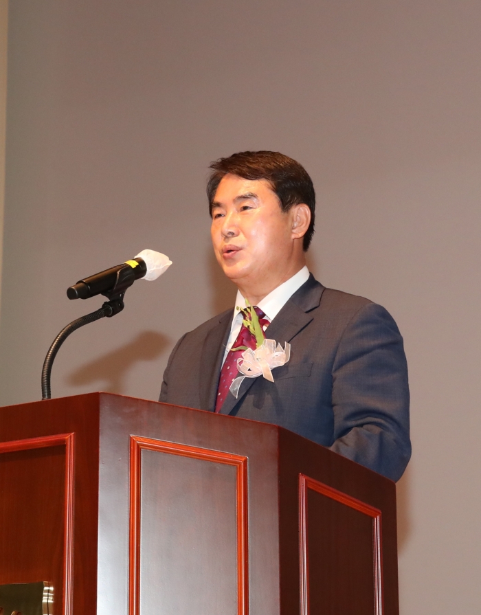 직선 4기 이정선 광주광역시교육감이 1일 취임식에서 취임사를 하고 있다.