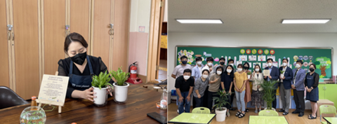 LX공사 탄소중립 실천···완주 삼례초에 '교실숲 1호' 조성