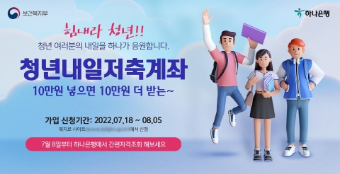 하나은행, 청년 자산형성지원 '청년내일저축계좌' 단독 판매