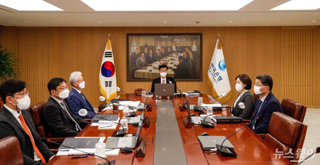 [NW포토]한국은행 금융통화위원회, 0.50%인상 '빅 스텝' 단행