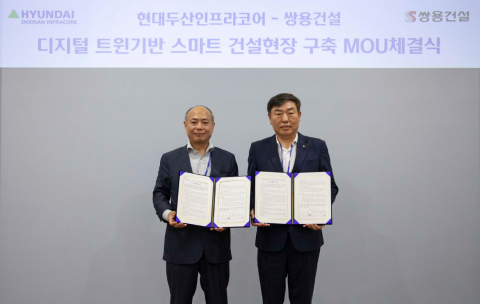 현대두산인프라코어, 쌍용건설과 스마트 건설현장 구축 MOU