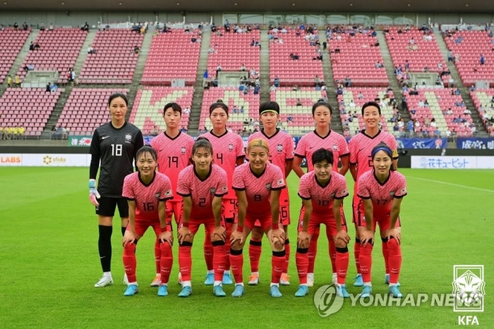 2022 동아시안컵 일본전에 출전한 여자축구 대표팀. 사진=연합뉴스