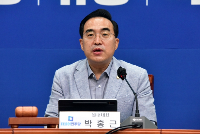더불어민주당 박홍근 원내대표가 8일 오전 국회에서 열린 비상대책위원회의에서 발언하고 있다. 사진=국회사진취재단
